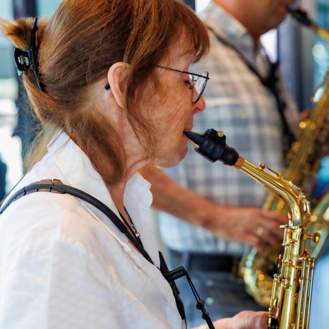 Muziek saxofoon groep