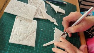 Workshop relief printen en pamflet binden